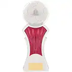 Strike Force White Pink Football Trophy 25cm