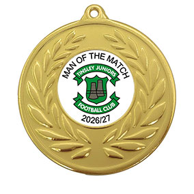 Club Man Of The Match Gold Medal 50mm