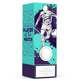 Teal Geo Male Footballer Trophy 17cm