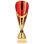 Rising Stars Deluxe Plastic Lazer Cup Gold & Red 325mm