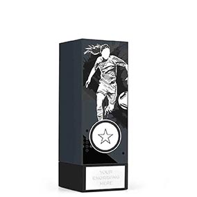 Grey Mini Geo Female Footballer Trophy 125mm