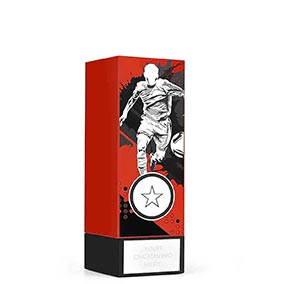 Red Mini Geo Male Footballer Trophy 125mm
